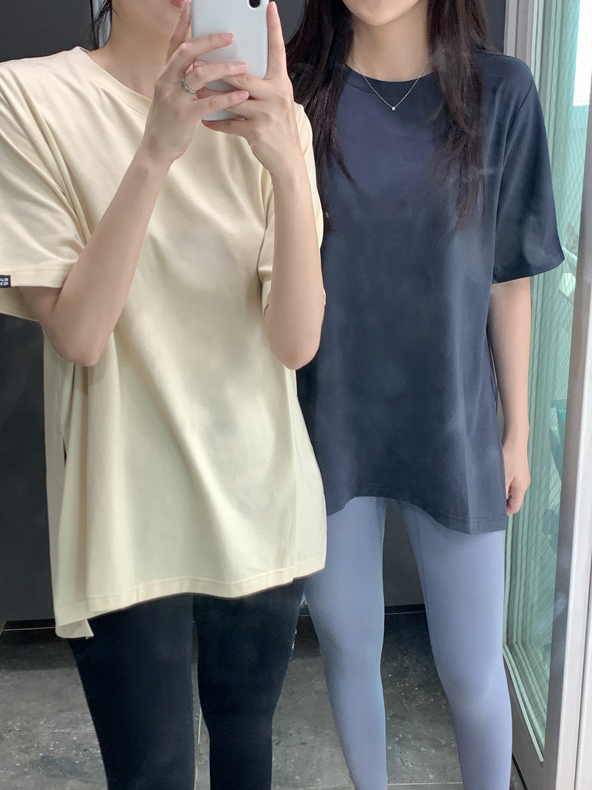 벤트 우먼즈 오버핏 프리사이즈 티셔츠 옐로우 베이지