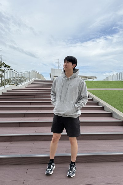 남여 공용 심플 자수 후드티