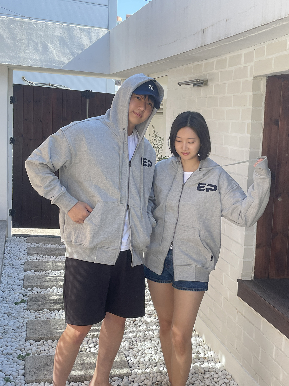 남여 공용 이피뽀글 오버핏 후디집업