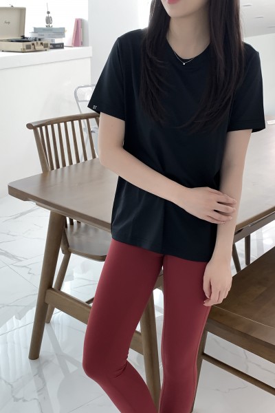 우먼즈 쿨애버 슬림핏 숏슬리브 블랙
