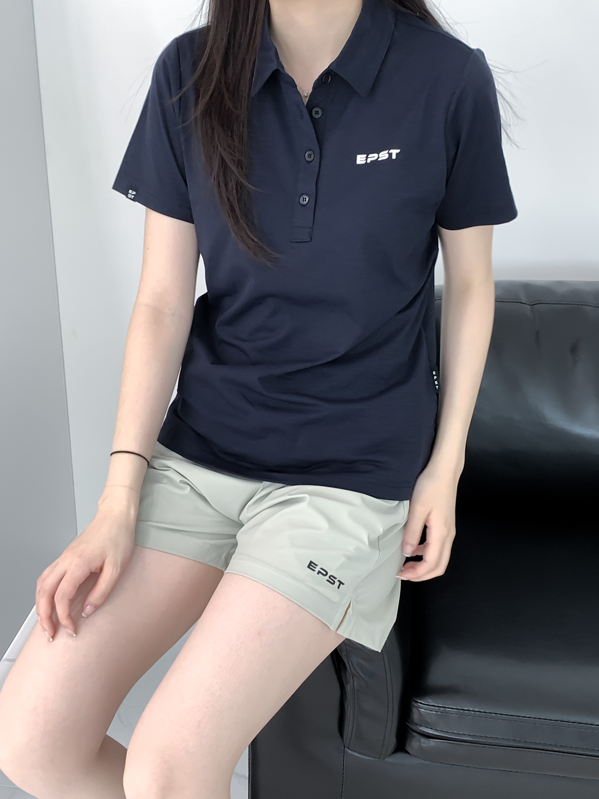 에어링 우먼즈 슬림핏 폴로 숏슬리브 네이비