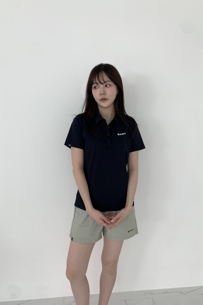 에어링 우먼즈 슬림핏 폴로 숏슬리브 네이비